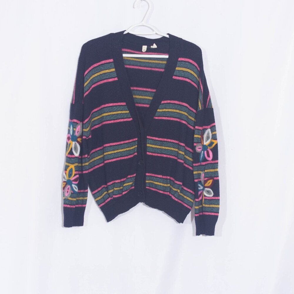 ANTHROPOLOGIE MOTH Felted Posy Cardigan Size L - Picture 6 of 12